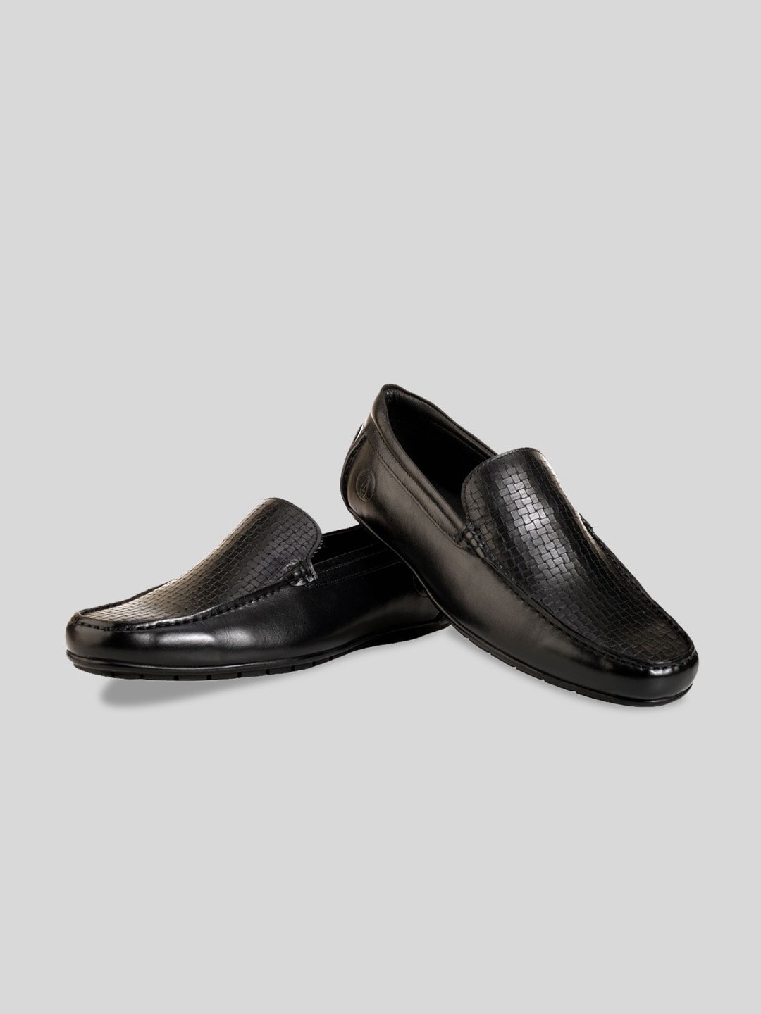 

Jack Rebel Men Textured Formal Driving Loafers, Black