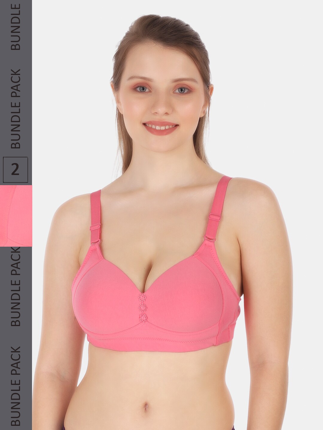 

Tweens Pack Of 2 Coverage All Day Comfort Cotton Minimizer Bra, Coral