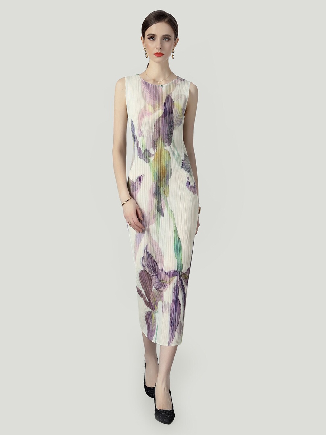

JC Collection Floral Printed Sheath Dress, White