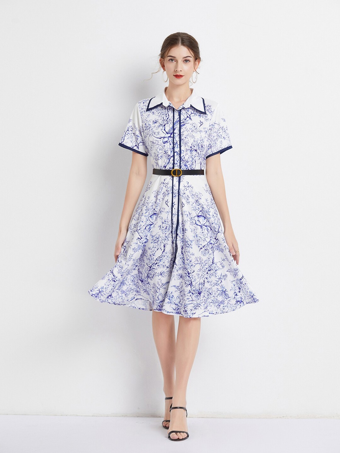 

JC Collection Floral Print Fit & Flare Midi Dress, Blue