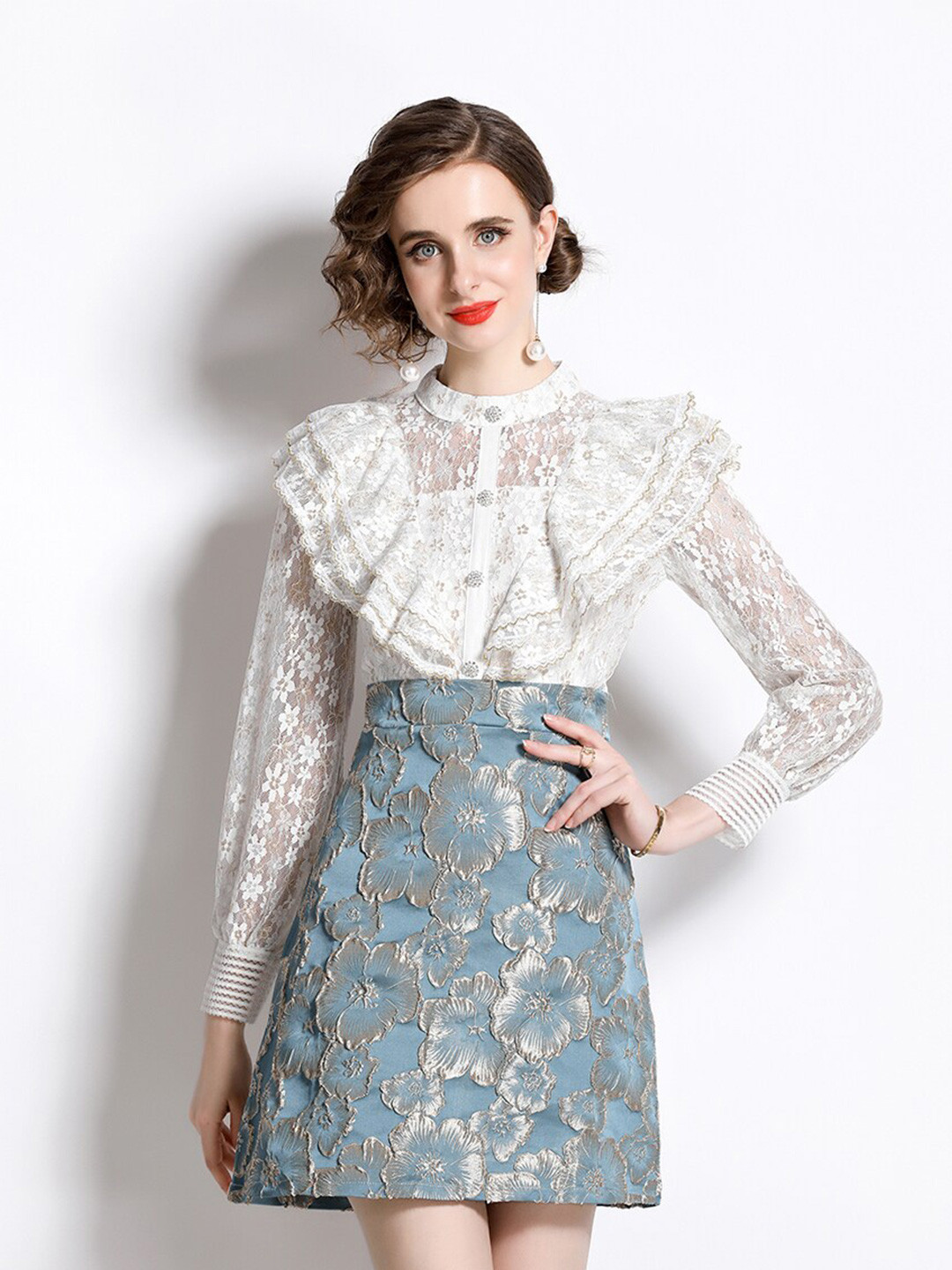 

JC Collection Floral Print A-Line Dress, White