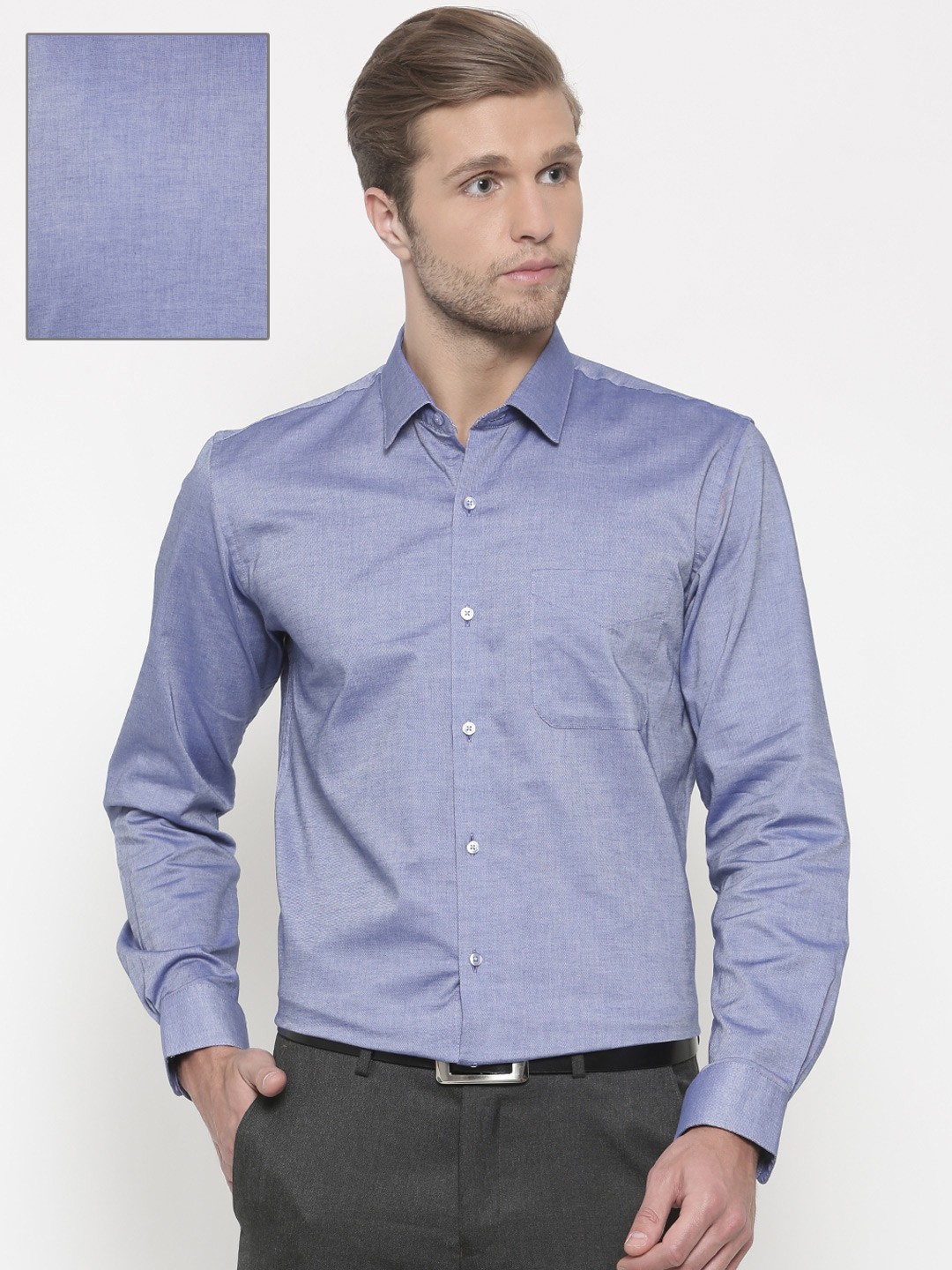 

Peter England Men Blue Slim Fit Solid Formal Shirt