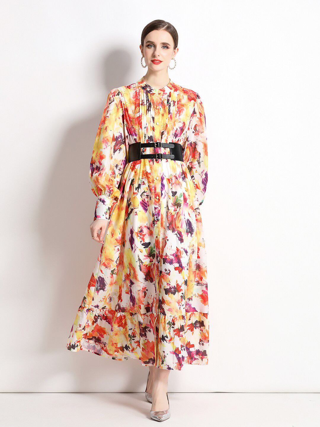 

JC Collection Floral Print Maxi Dress, Yellow