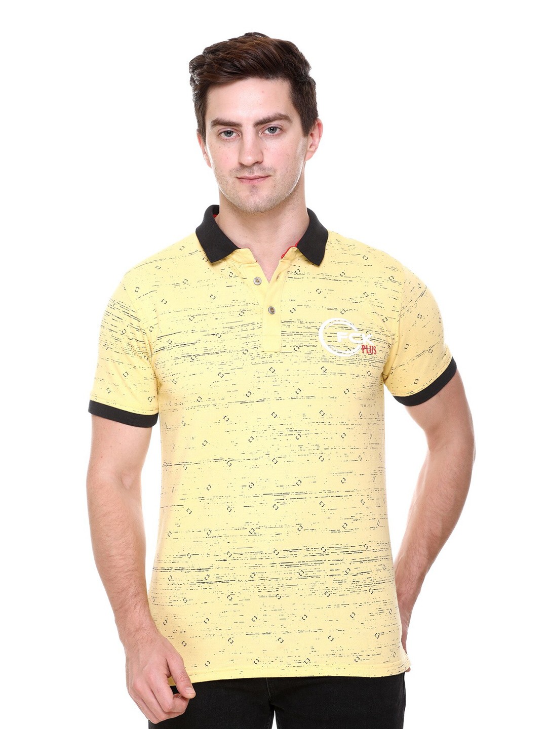 

FCKPLUS Abstract Printed Cotton T-shirt, Yellow