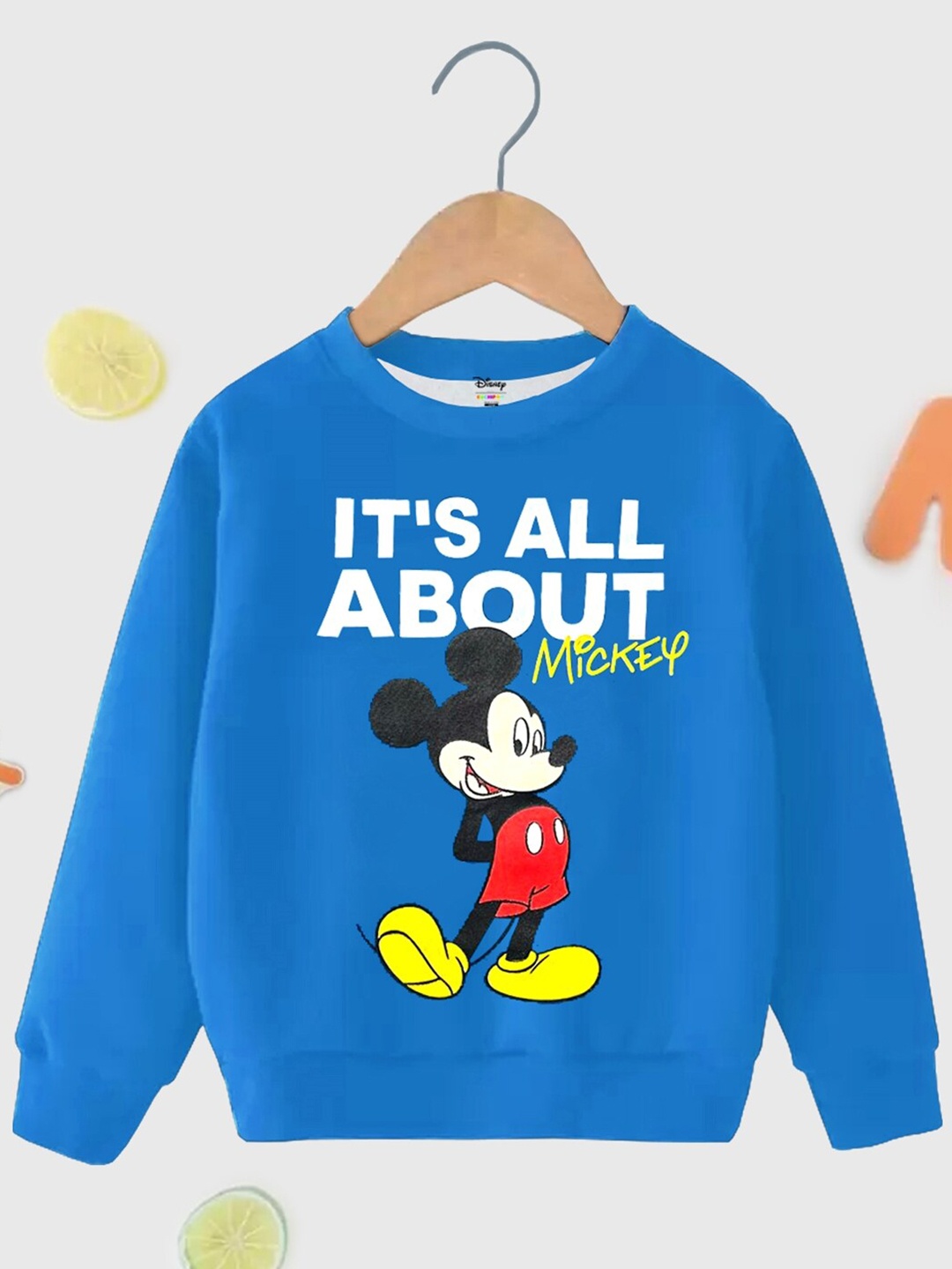 

KUCHIPOO Boys Mickey Mouse Printed Fleece Sweatshirt, Blue