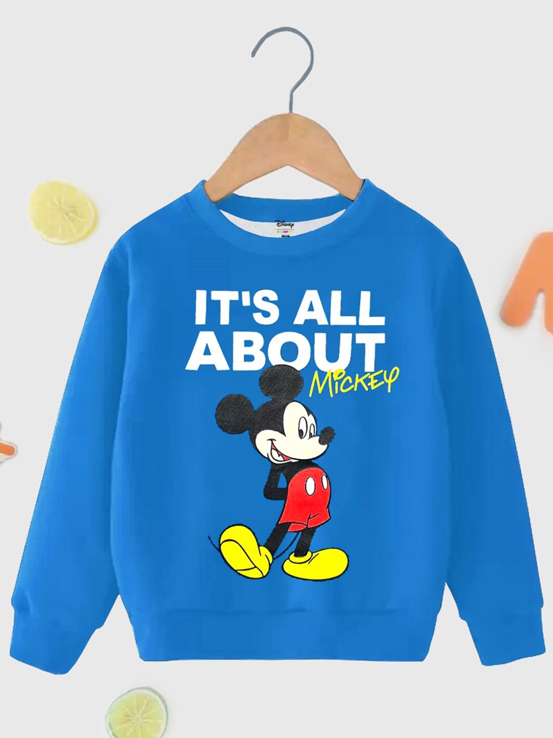 

KUCHIPOO Boys Mickey Mouse Printed Fleece Sweatshirt, Blue