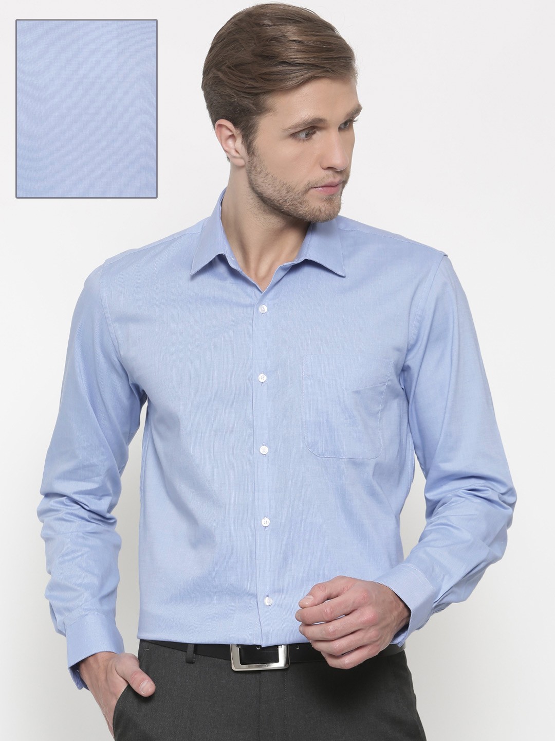 

Peter England Men Blue Slim Fit Solid Formal Shirt