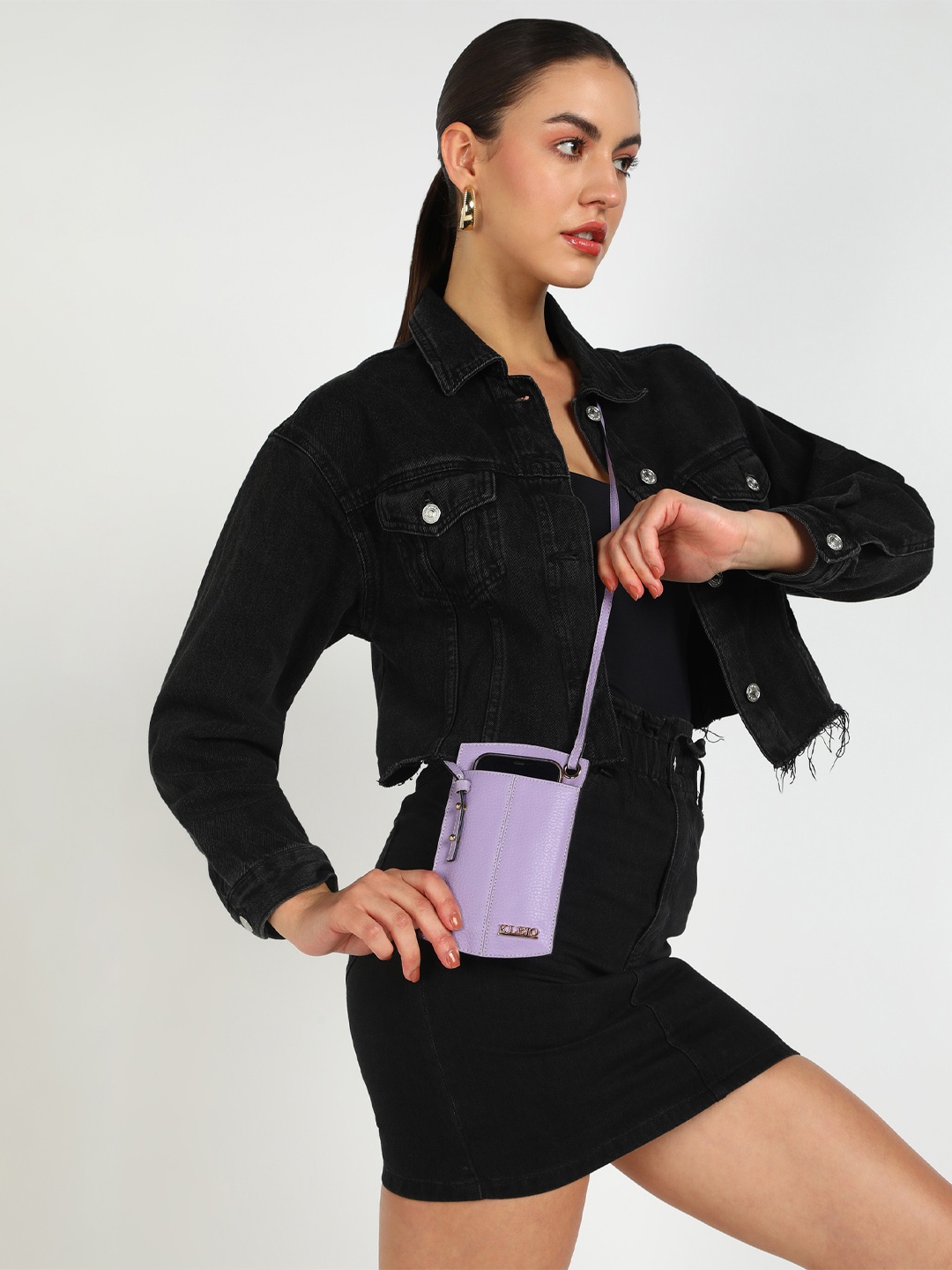 

KLEIO Textured Mobile Pouch, Purple