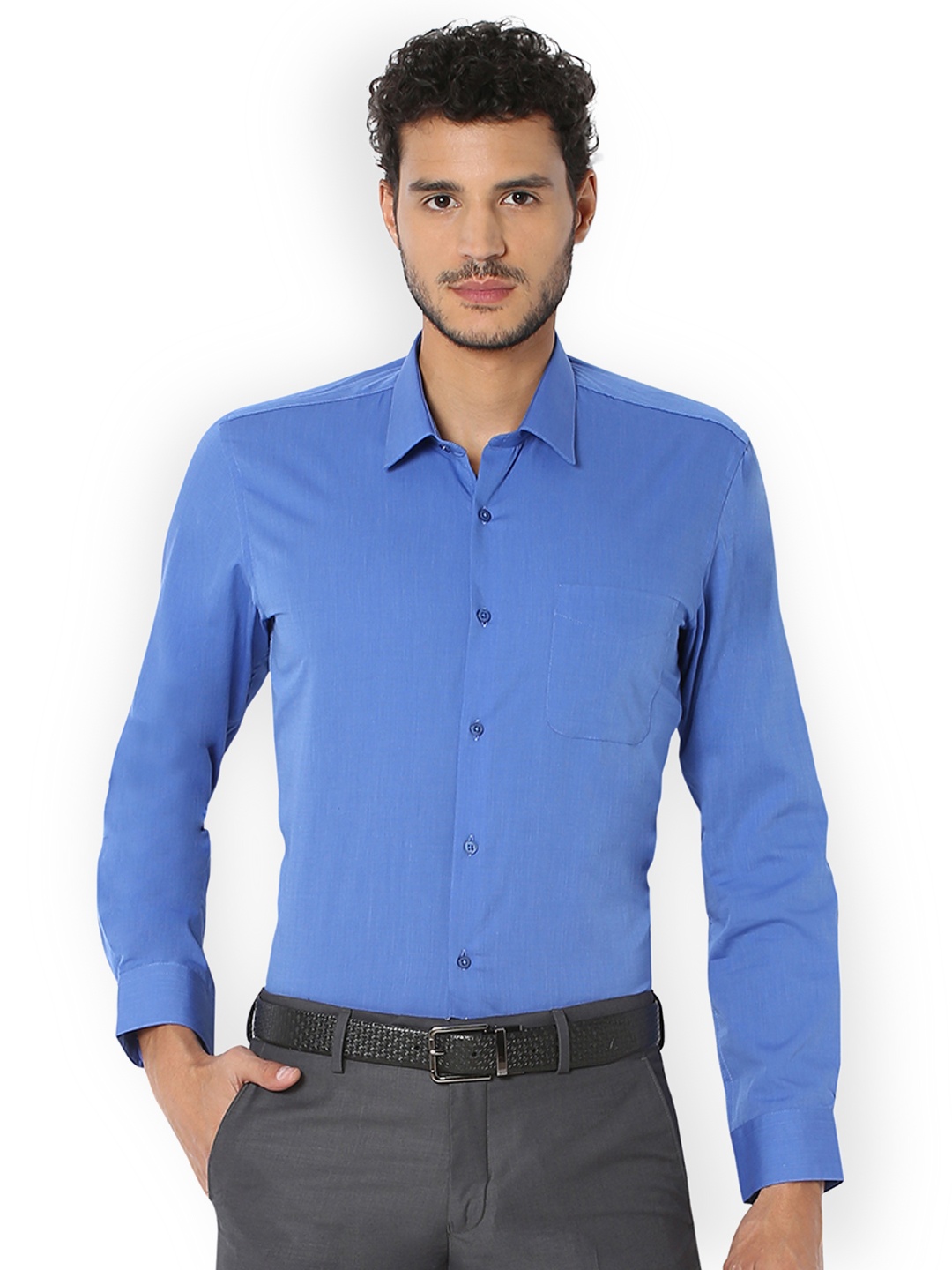 

Peter England Men Blue Regular Fit Solid Formal Shirt