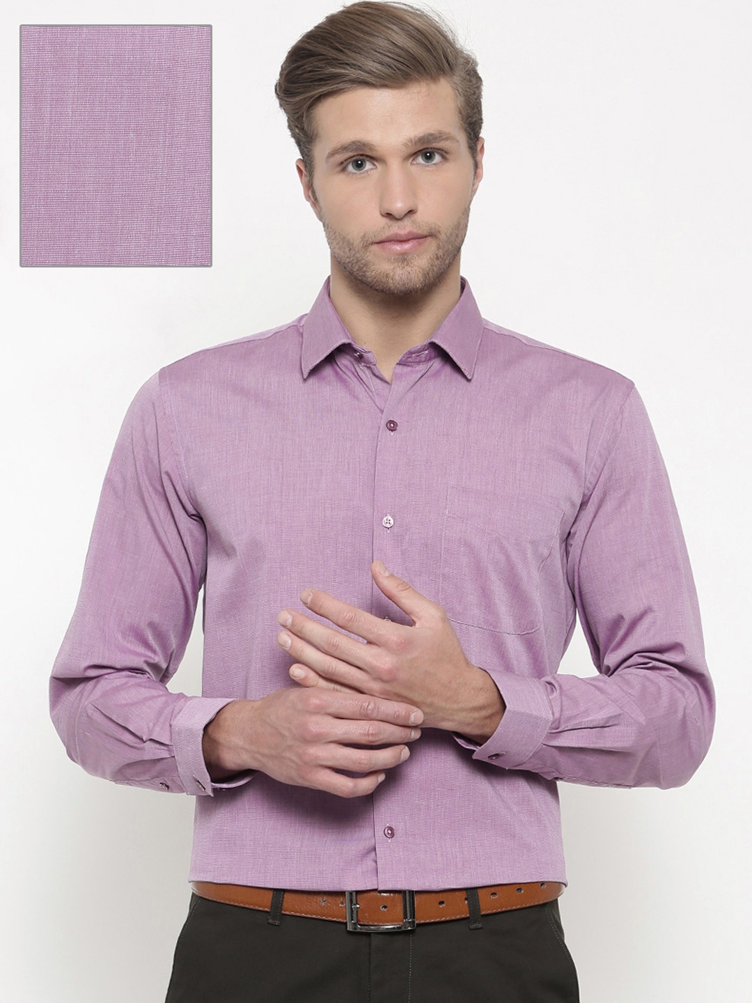 

Peter England Men Purple Nuvo Slim Fit Solid Formal Shirt