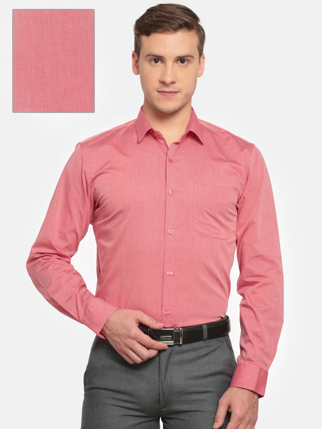 

Peter England Men Pink Nuvo Slim Fit Solid Formal Shirt