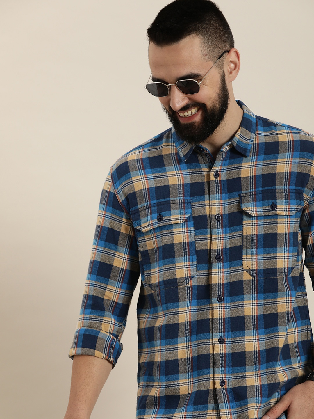 

HERE&NOW Men Multicoloured Opaque Checked Casual Shirt, Multi