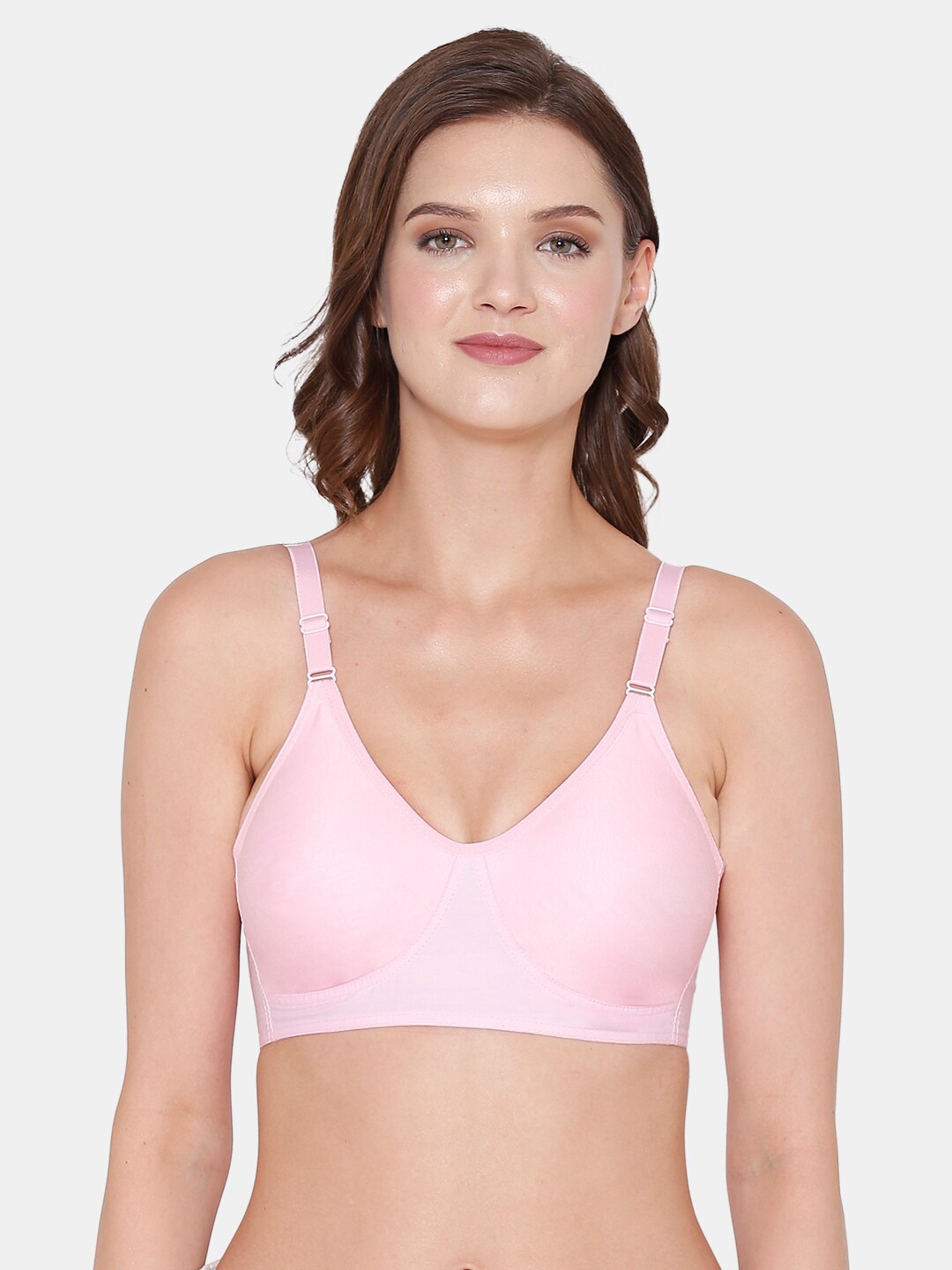 

Souminie Full Coverage All Day Comfort Super Support Cotton Everyday Bra, Pink