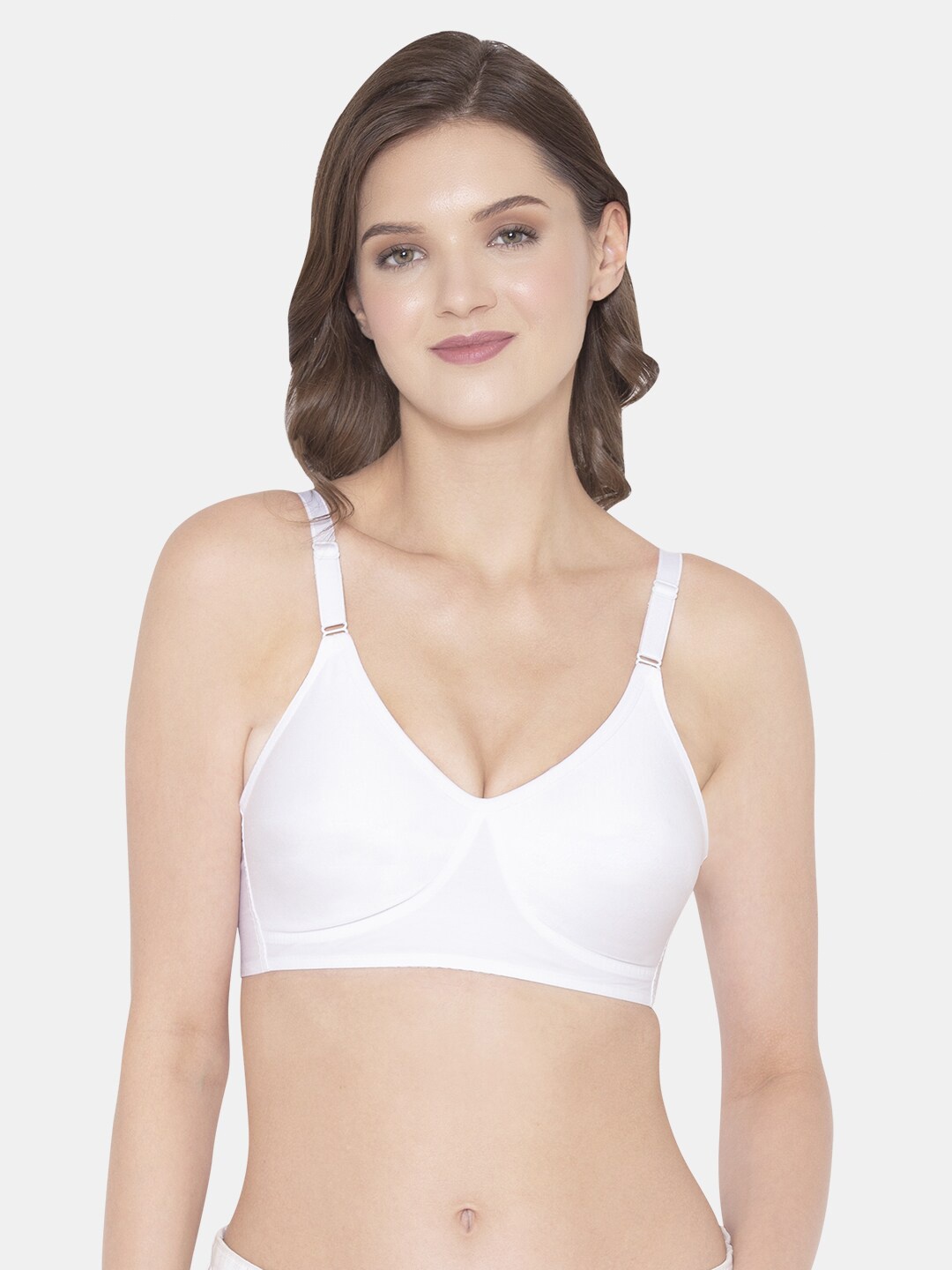 

Souminie Full Coverage All Day Comfort Super Support Cotton Everyday Bra, White