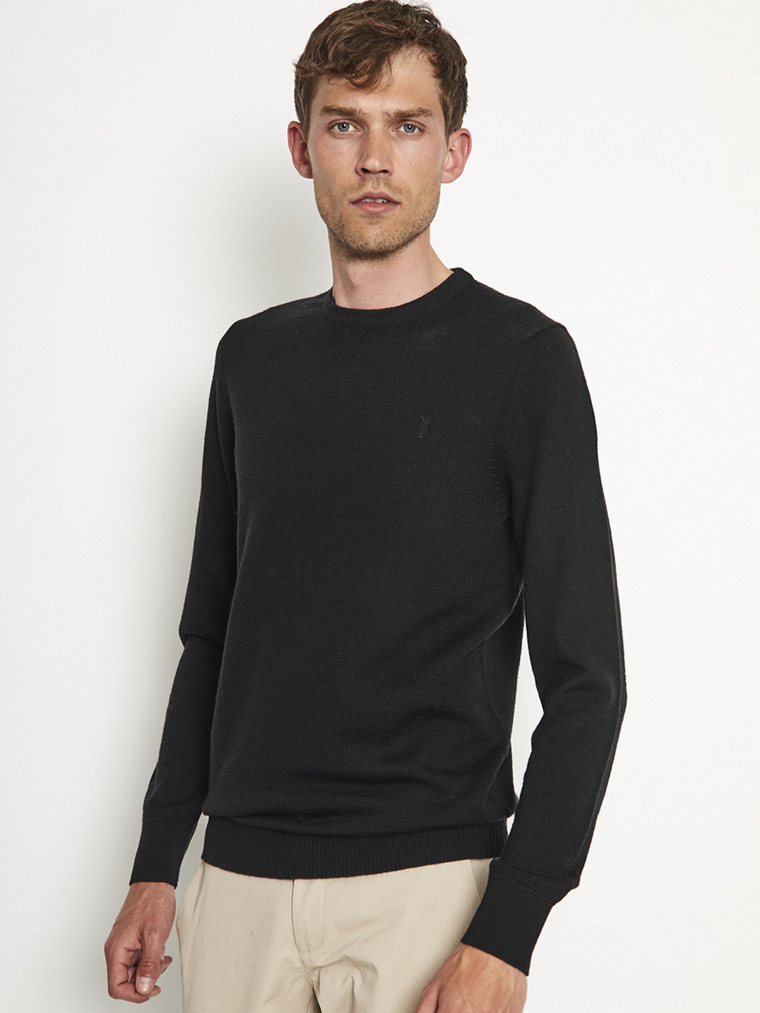 

Bruun & Stengade Long Sleeves Wool Acrylic Pullover, Black