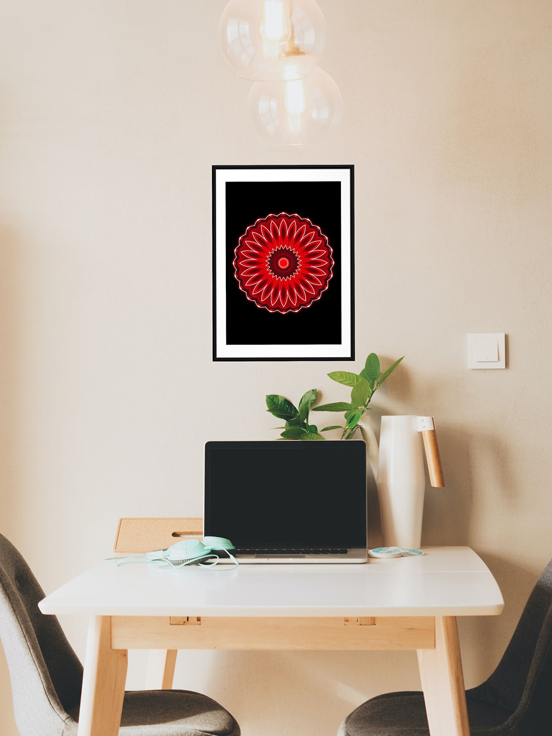 

Sasimo Mandala Black & Red Mandala Love Painting Wall Art
