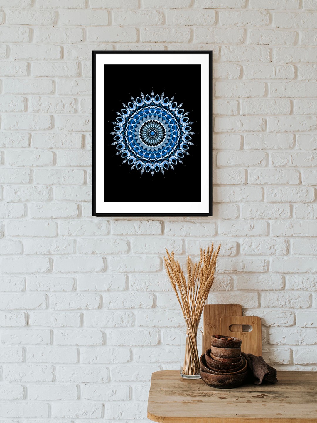 

Sasimo Mandala Black & Blue Sympathy Wall Art
