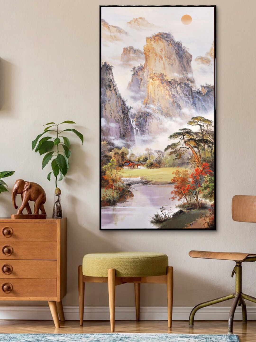

Art Street Black & Green Mountain & Tree Printed Canvas Wall Art