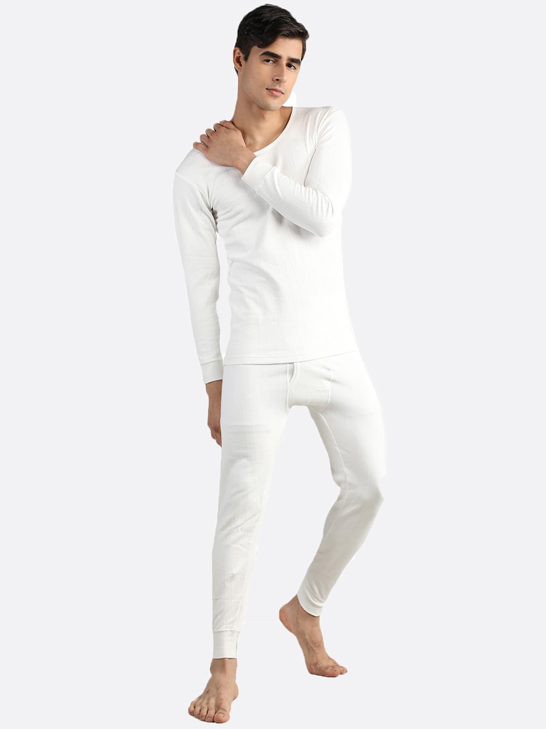 

NEVA Men Cotton Rich Thermal Set, White