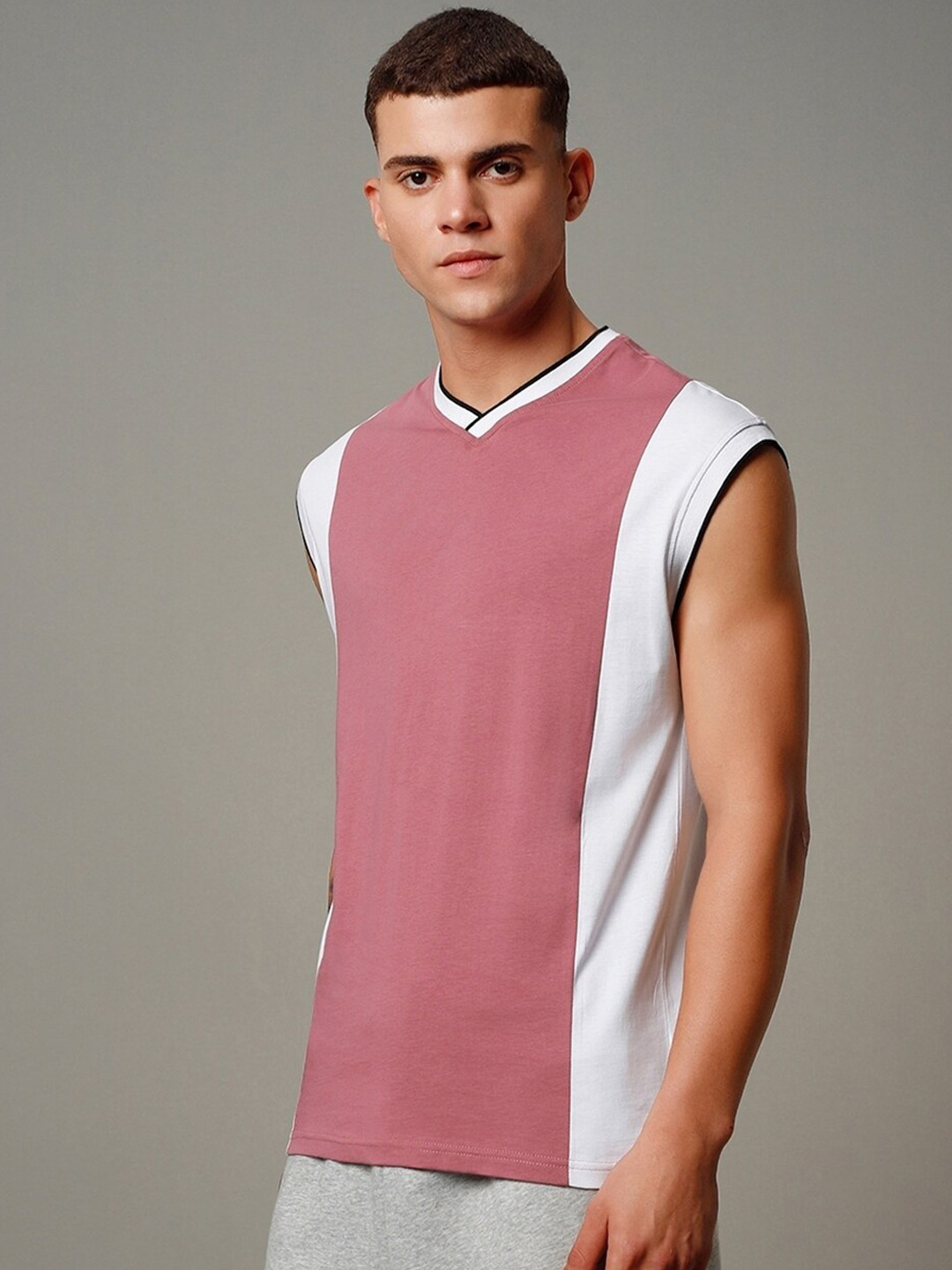 

Bewakoof Mellow Mauve Block Oversized Vest, Purple