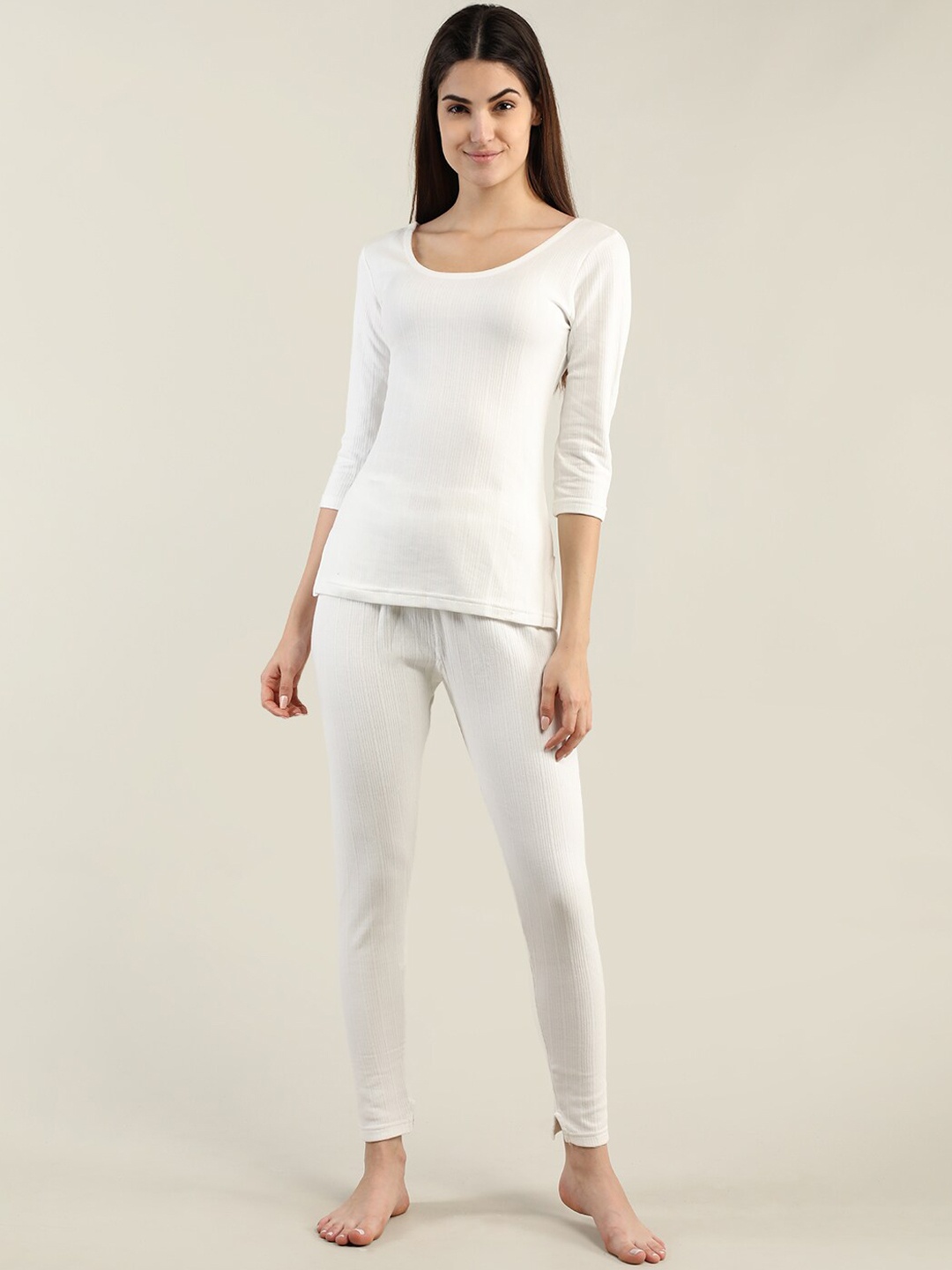 

NEVA Ribbed Cotton Thermal Set, White