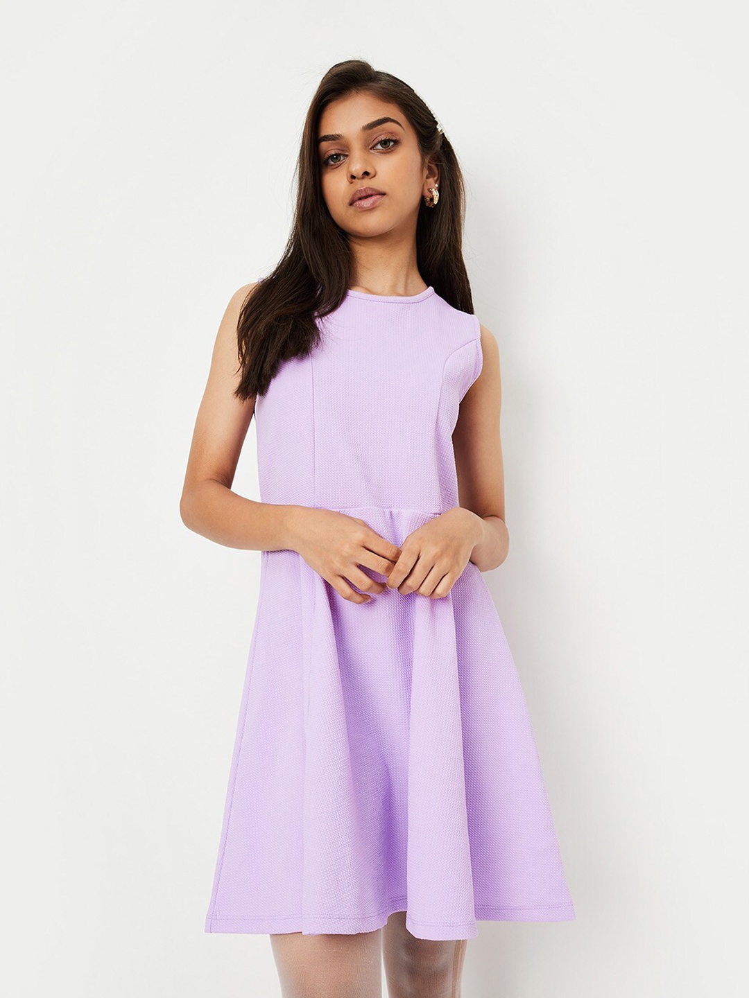 

max Girls Self Design A-Line Dress, Lavender
