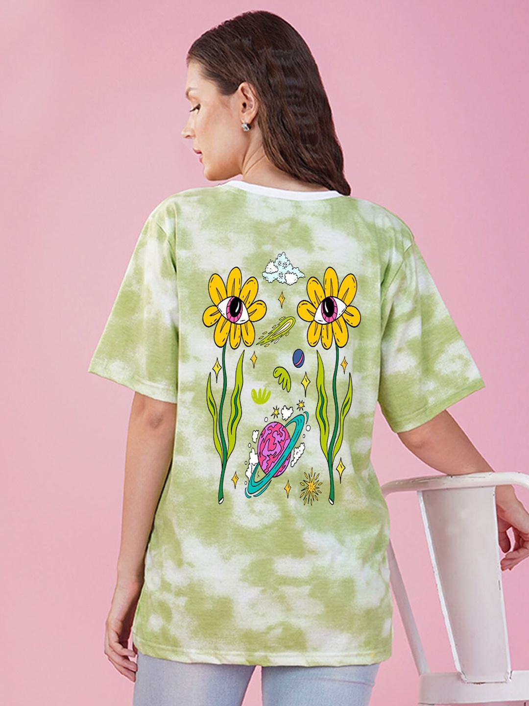 

NUSYL Tie & Dyed Boxy T-shirt, Green