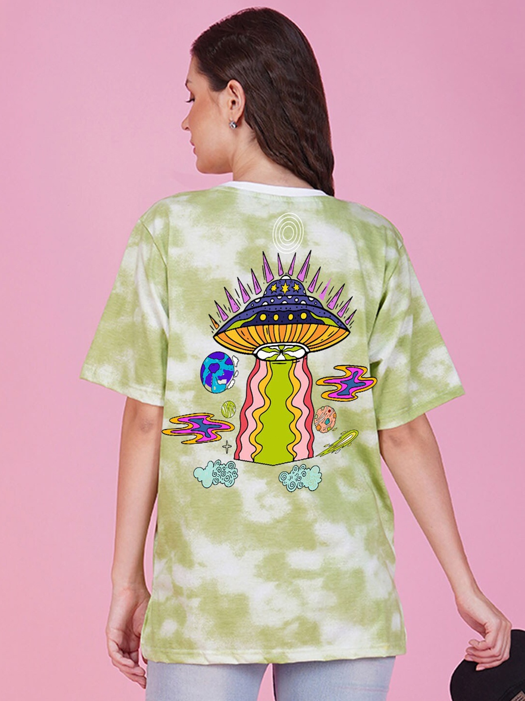 

NUSYL Tie & Dyed Boxy T-shirt, Green