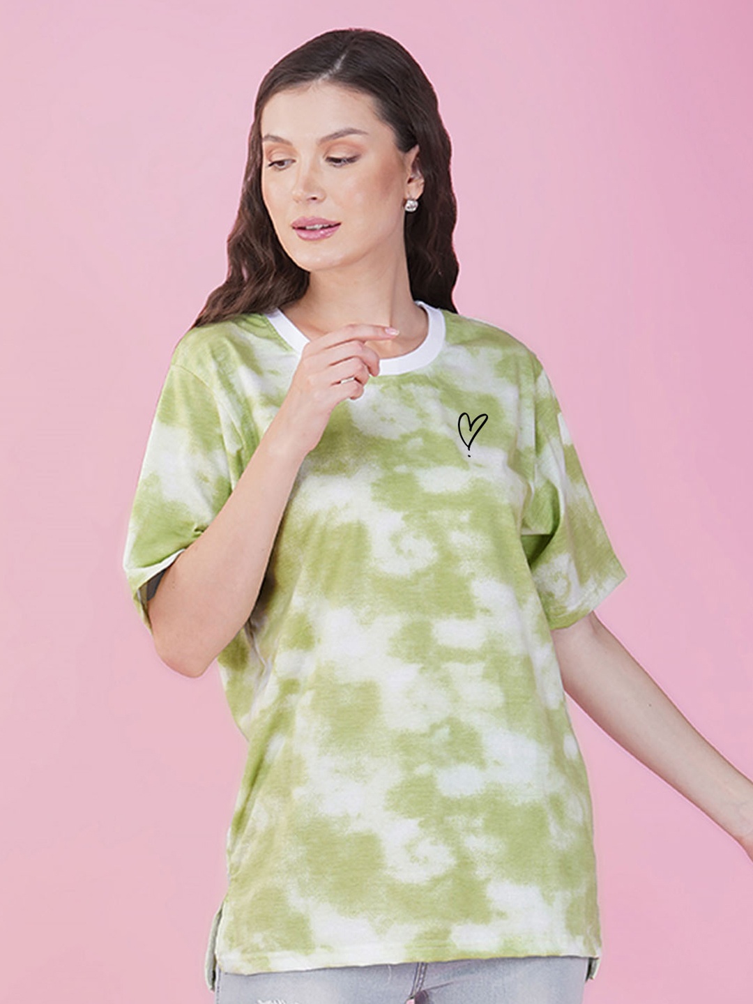 

NUSYL Tie & Dyed Cotton Boxy T-shirt, Green