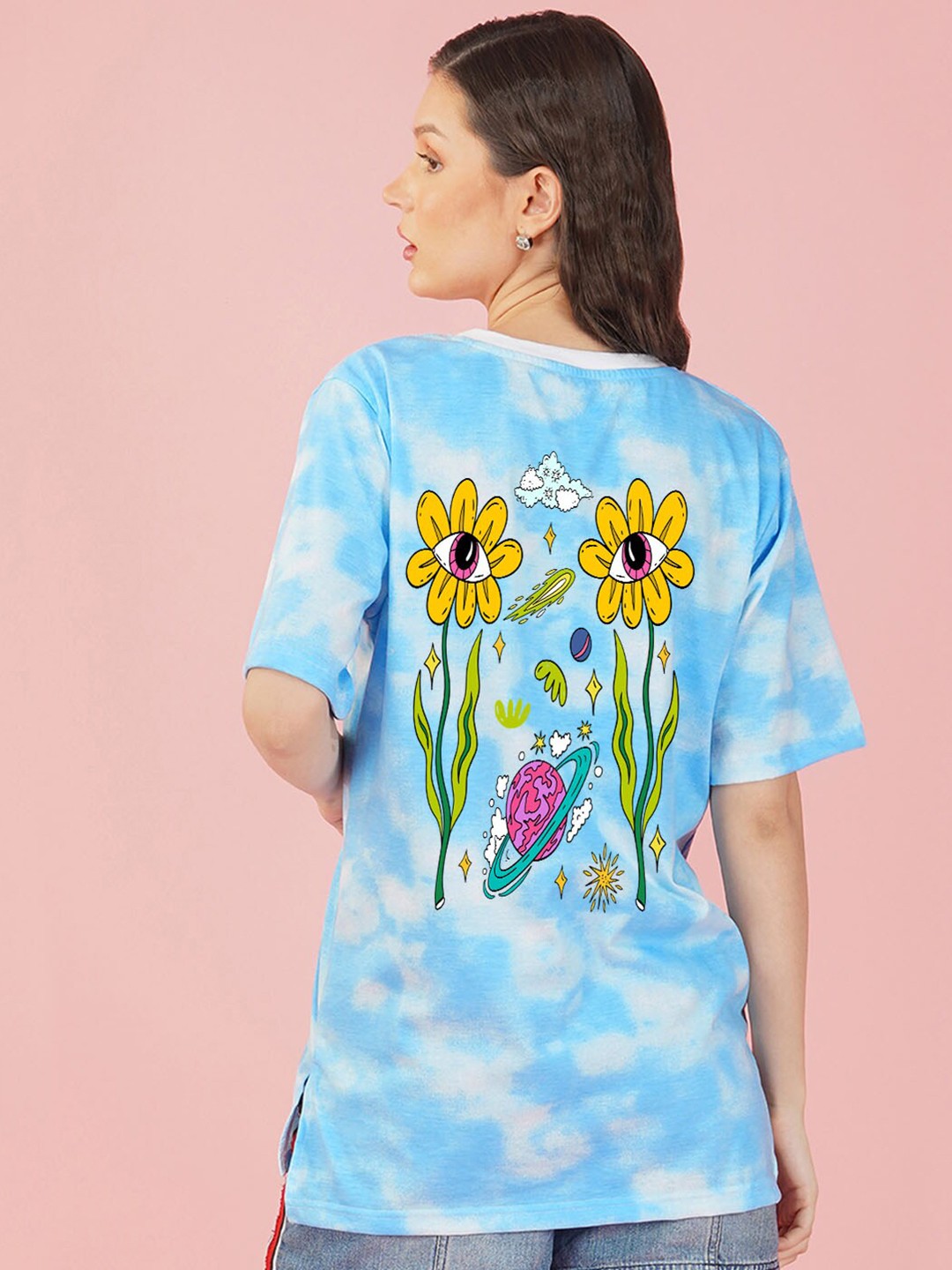 

NUSYL Graphic Printed Boxy T-Shirt, Blue