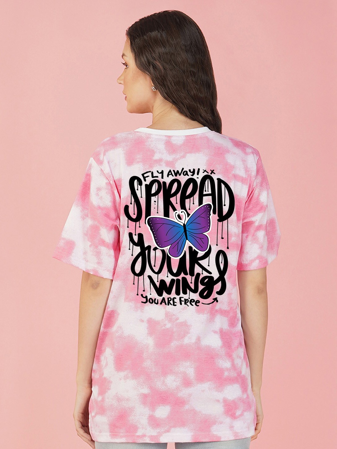 

NUSYL Boxy Tie & Dye Dyed Round Neck Cotton T-shirt, White