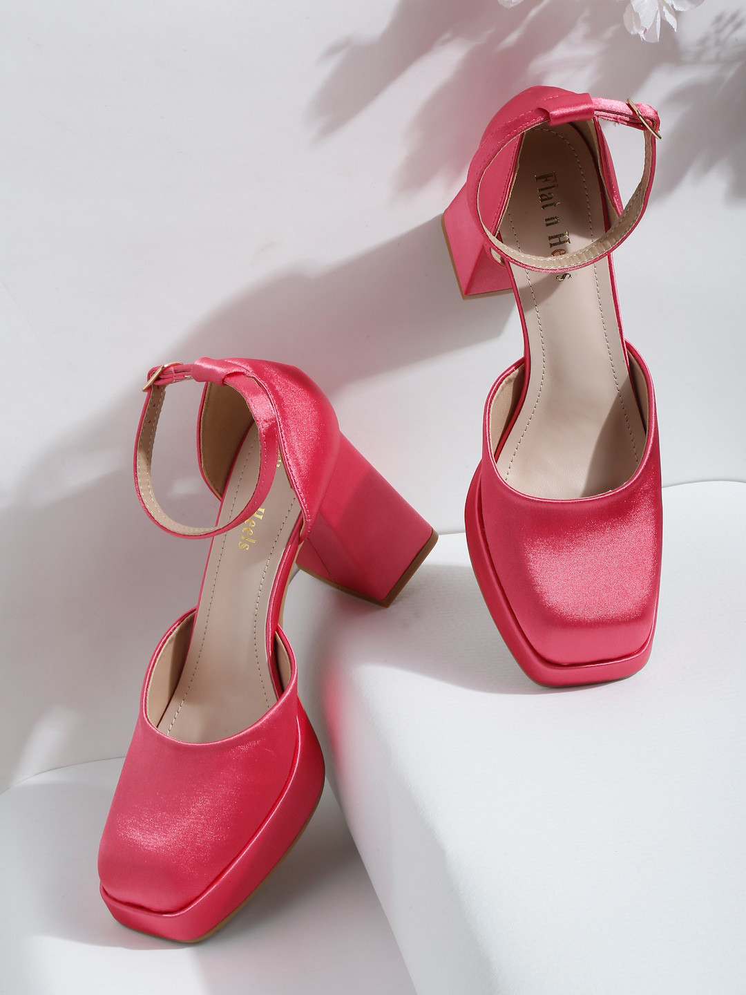 

Flat n Heels Square Toe Platform Heel Pumps, Fuchsia