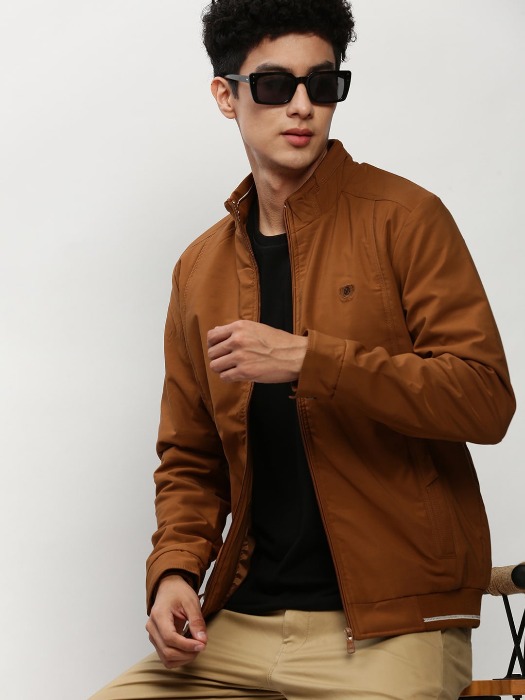 

SHOWOFF Windcheater Bomber Jacket, Camel brown
