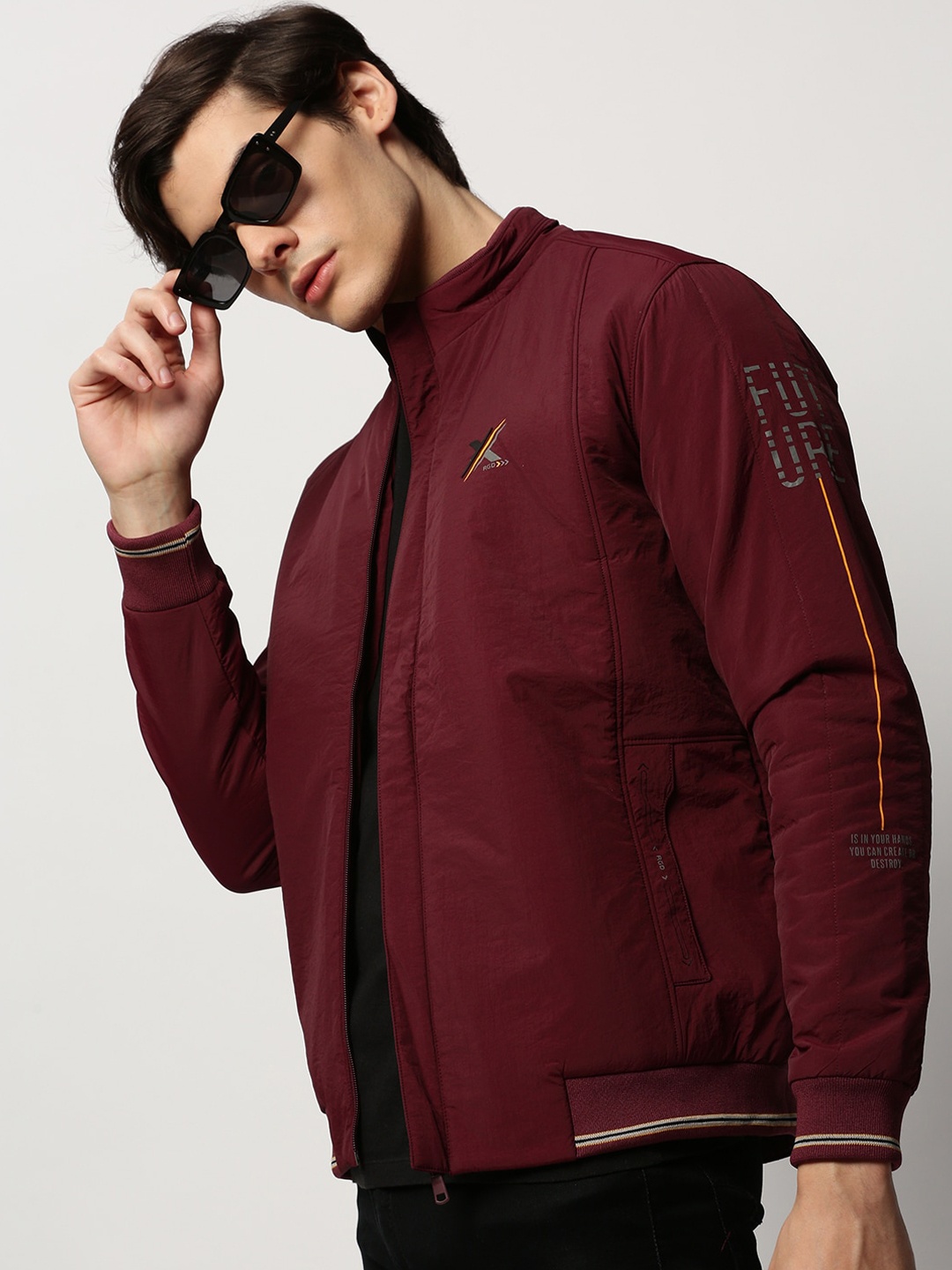 

SHOWOFF Windcheater Bomber Jacket, Maroon