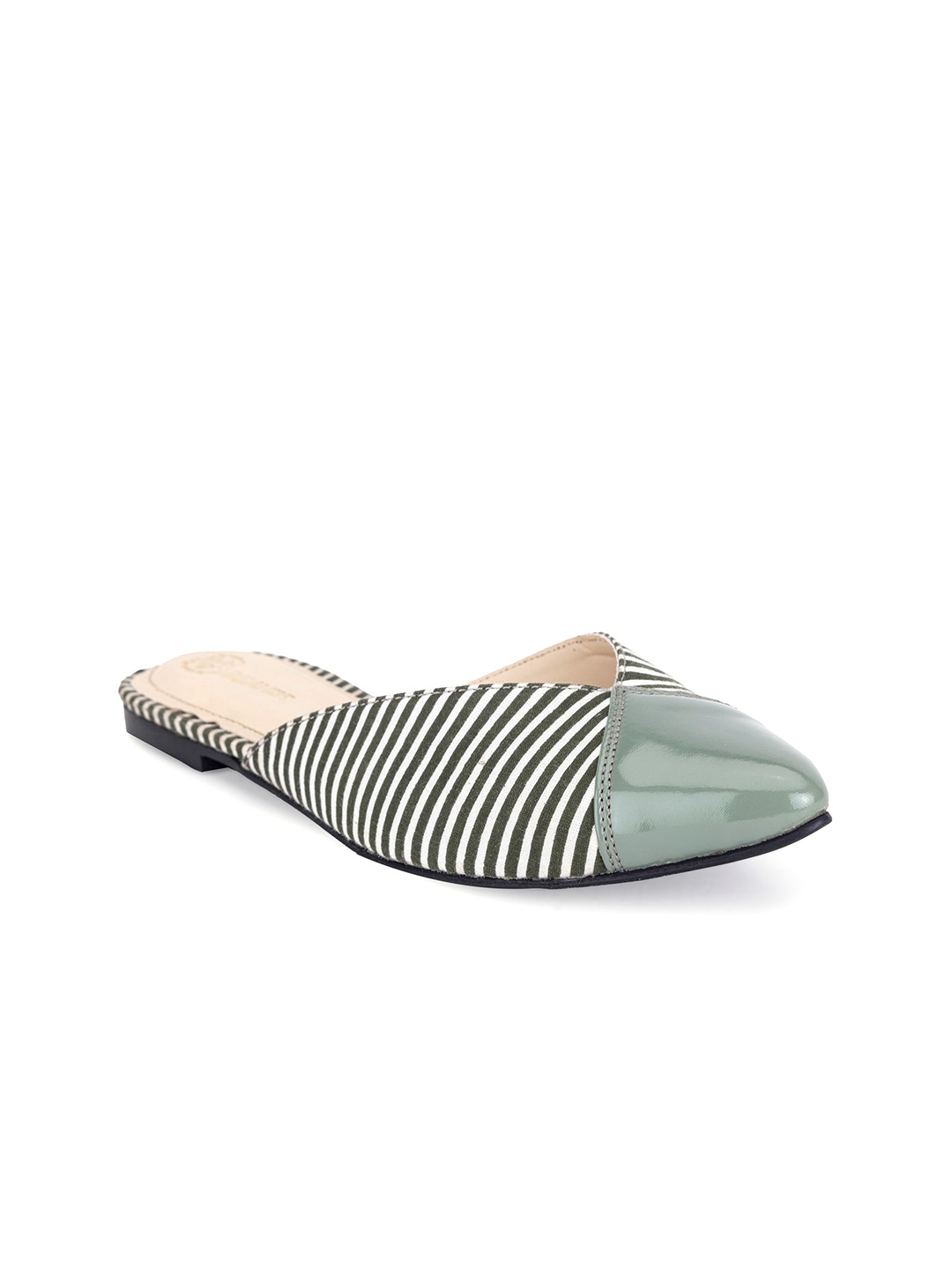 

BEAVER Pointed Toe Printed Mules, Sea green