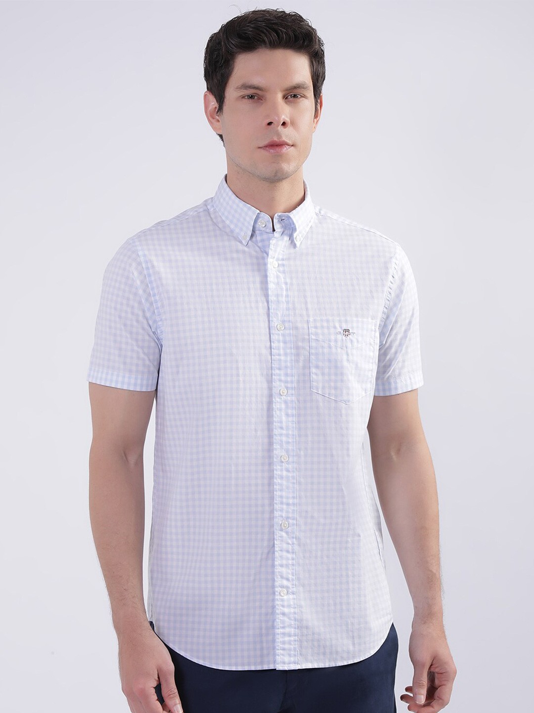 

GANT Gingham Checked Pure Cotton Casual Shirt, Blue