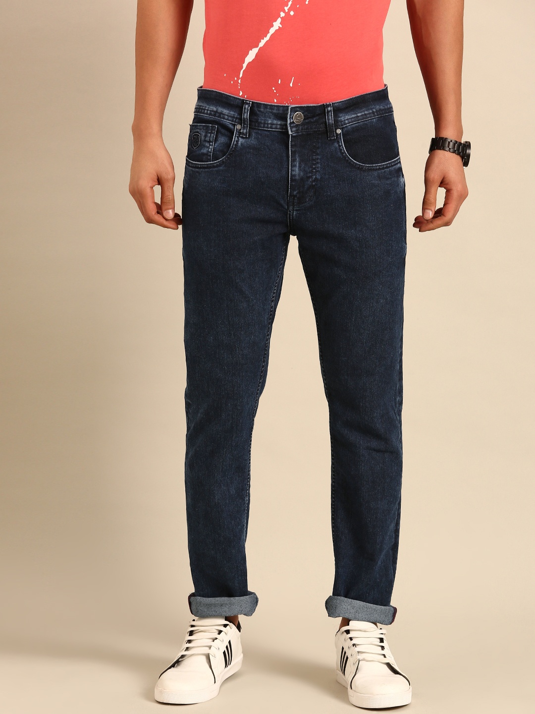 

Being Human Men Slim Fit Stretchable Jeans, Navy blue