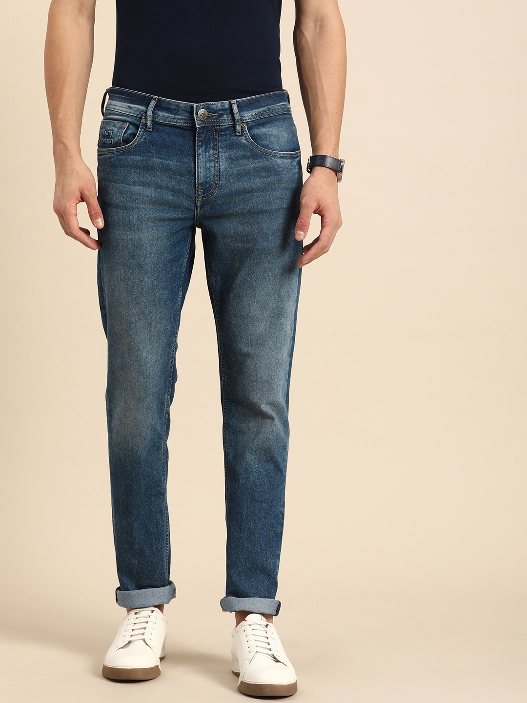 

Being Human Men Slim Fit Light Fade Stretchable Jeans, Blue
