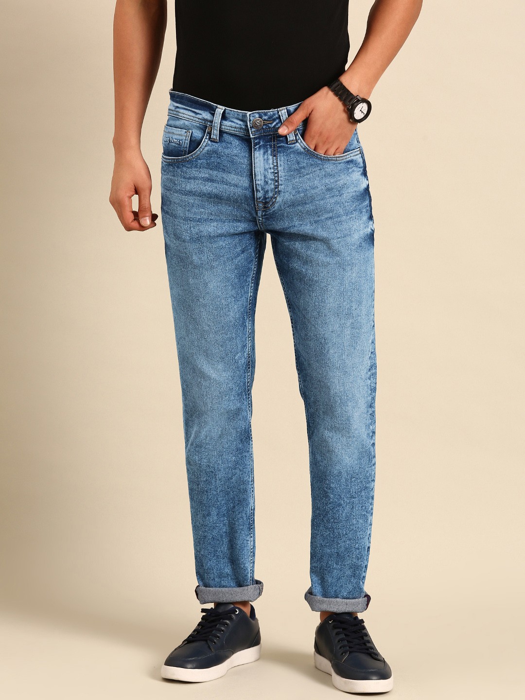 

Being Human Men Slim Fit Light Fade Stretchable Jeans, Blue