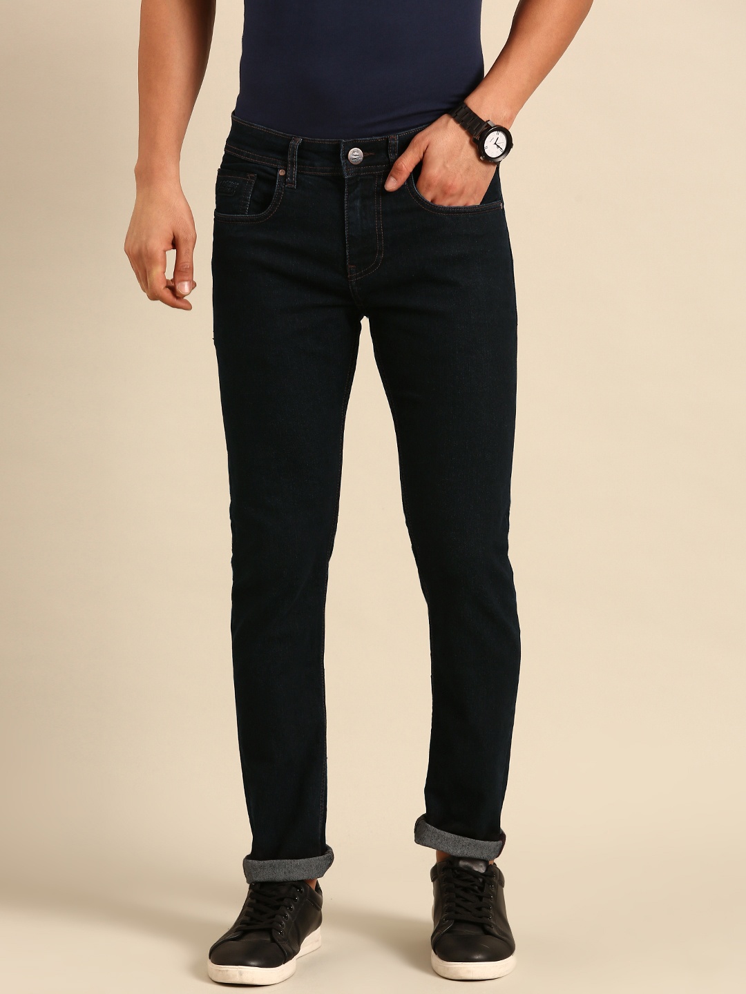 

Being Human Men Slim Fit Stretchable Jeans, Navy blue