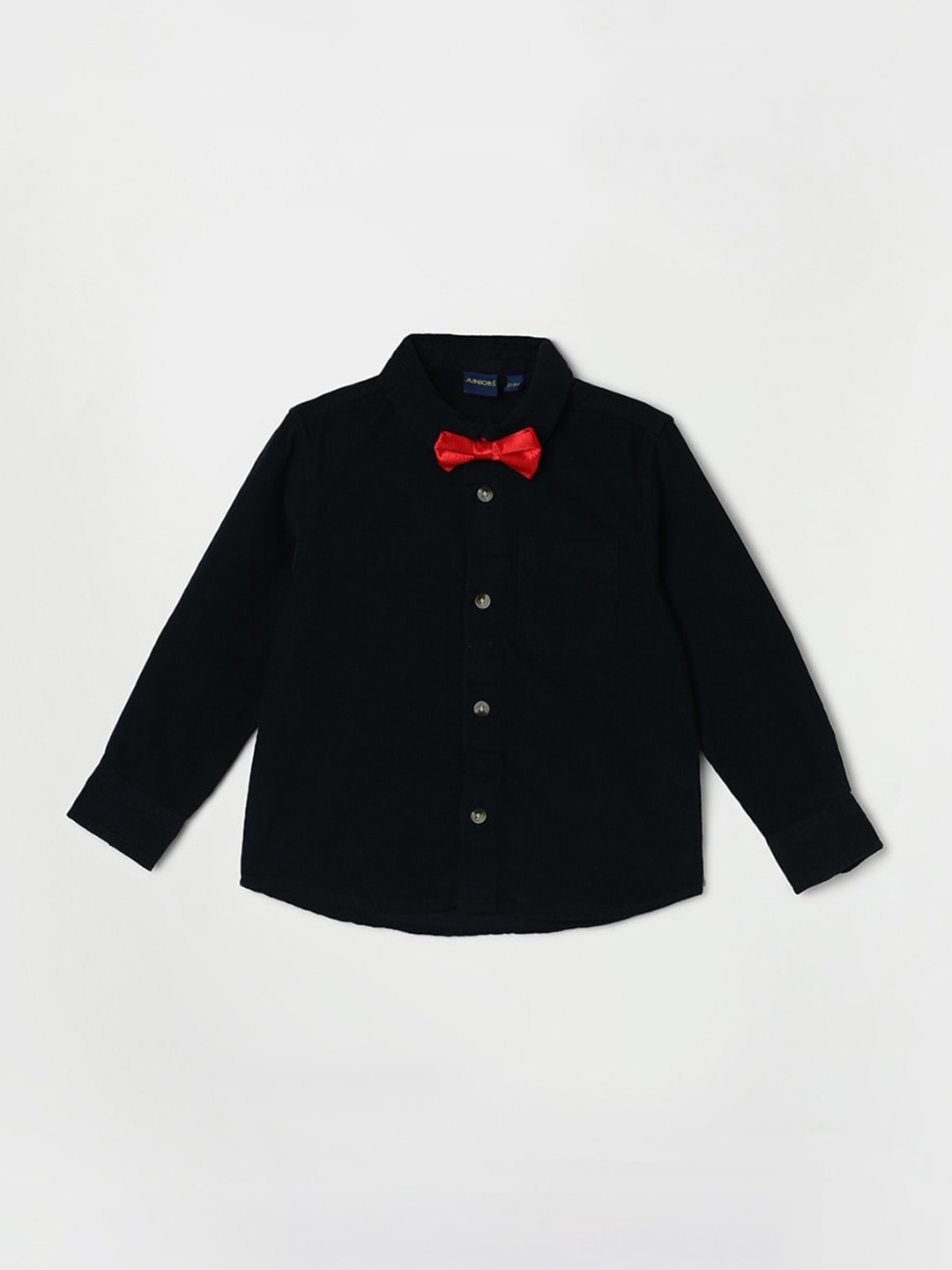 

Juniors by Lifestyle Boys Spread Collar Pure Cotton Casual Shirt With Bows, Navy blue