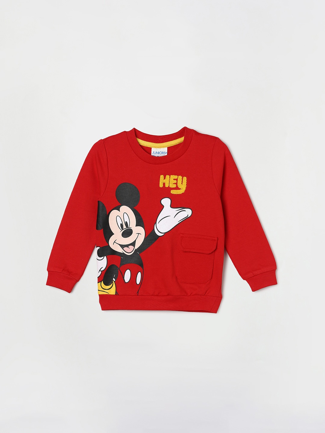 

Juniors by Lifestyle Infant Boys Mickey Mouse Printed Long Sleeves Pure Cotton Pullover, Red