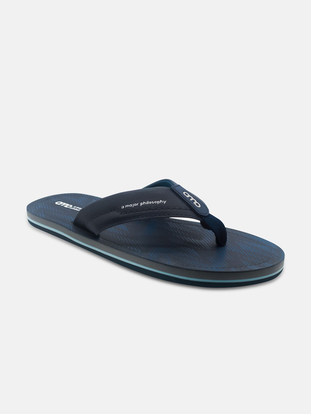 

AMP Men Printed Thong Flip-Flops, Navy blue