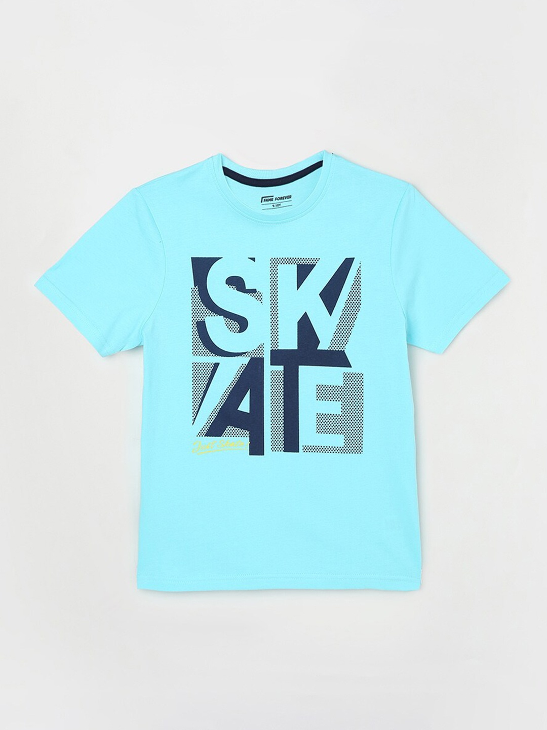 

Fame Forever by Lifestyle Boys Typography Printed Regular Fit Cotton T-Shirt, Blue