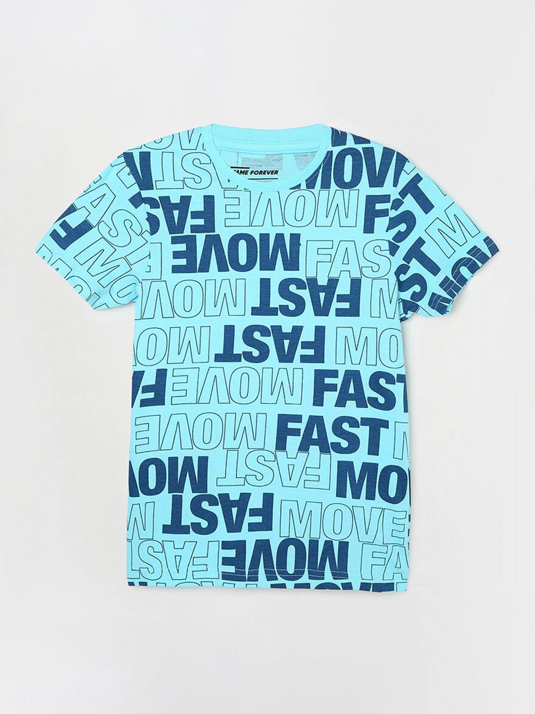 

Fame Forever by Lifestyle Boys Typography Printed Cotton T-shirt, Blue