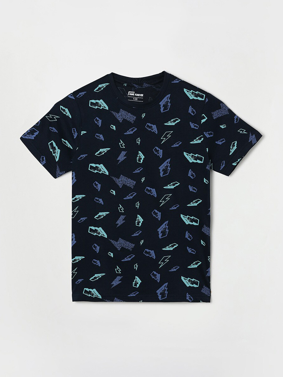 

Fame Forever by Lifestyle Boys Conversational Printed Pure Cotton T-shirt, Navy blue