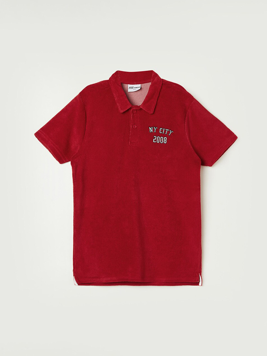

Fame Forever by Lifestyle Boys Polo Collar Pure Cotton T-shirt, Red