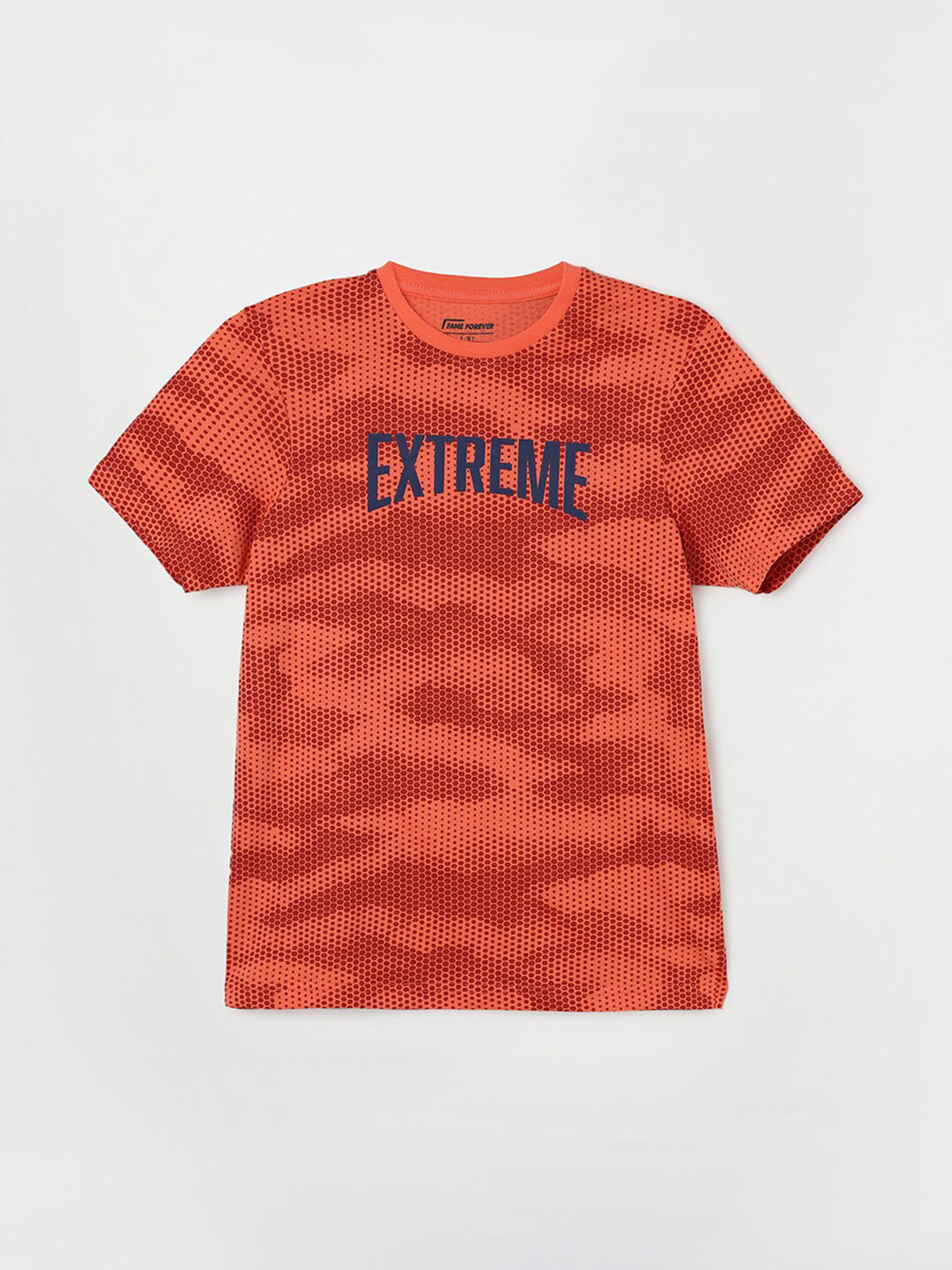 

Fame Forever by Lifestyle Boys Abstract Printed Pure Cotton T-shirt, Coral