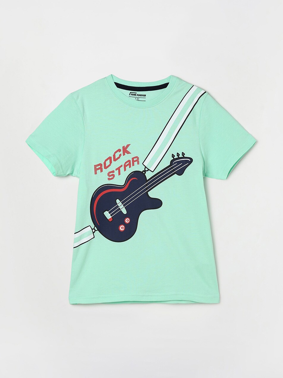 

Fame Forever by Lifestyle Boys Graphic Printed Regular Fit Cotton T-Shirt, Green
