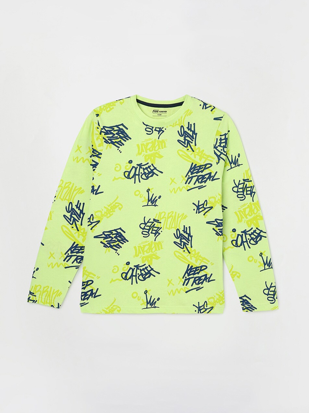 

Fame Forever by Lifestyle Boys Typography Printed Pure Cotton T-shirt, Yellow